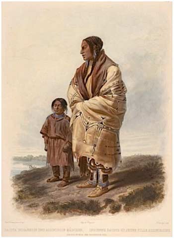 Dacota Woman and Assiniboin Girl